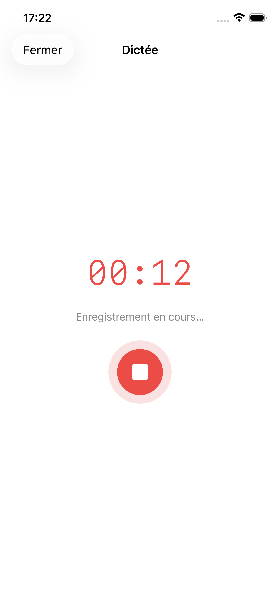 Enregistrement en cours dans PsyNotes